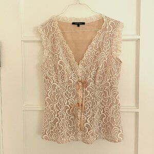 Nanette Lepore Regency Coquette Lace Vest / Blouse– Size 6 – Made in the USA